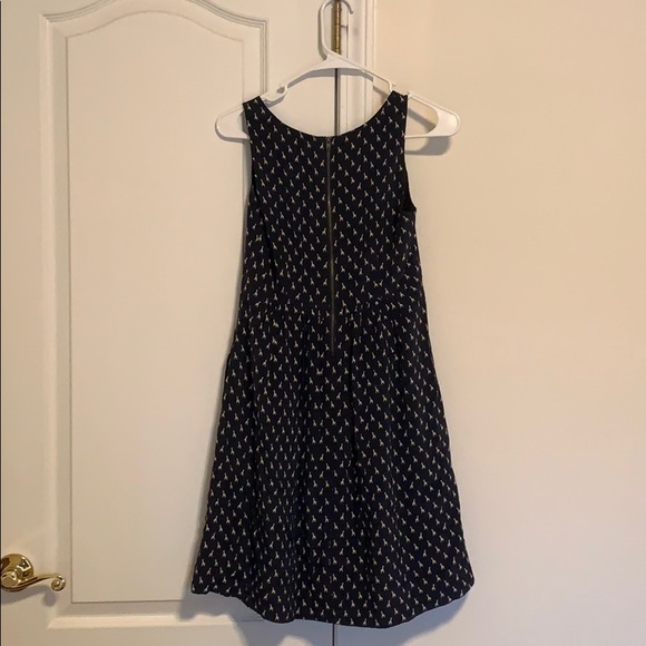 FOSSIL Silk Navy Giraffe Printed Dress w/ Pockets - Picture 3 of 6
